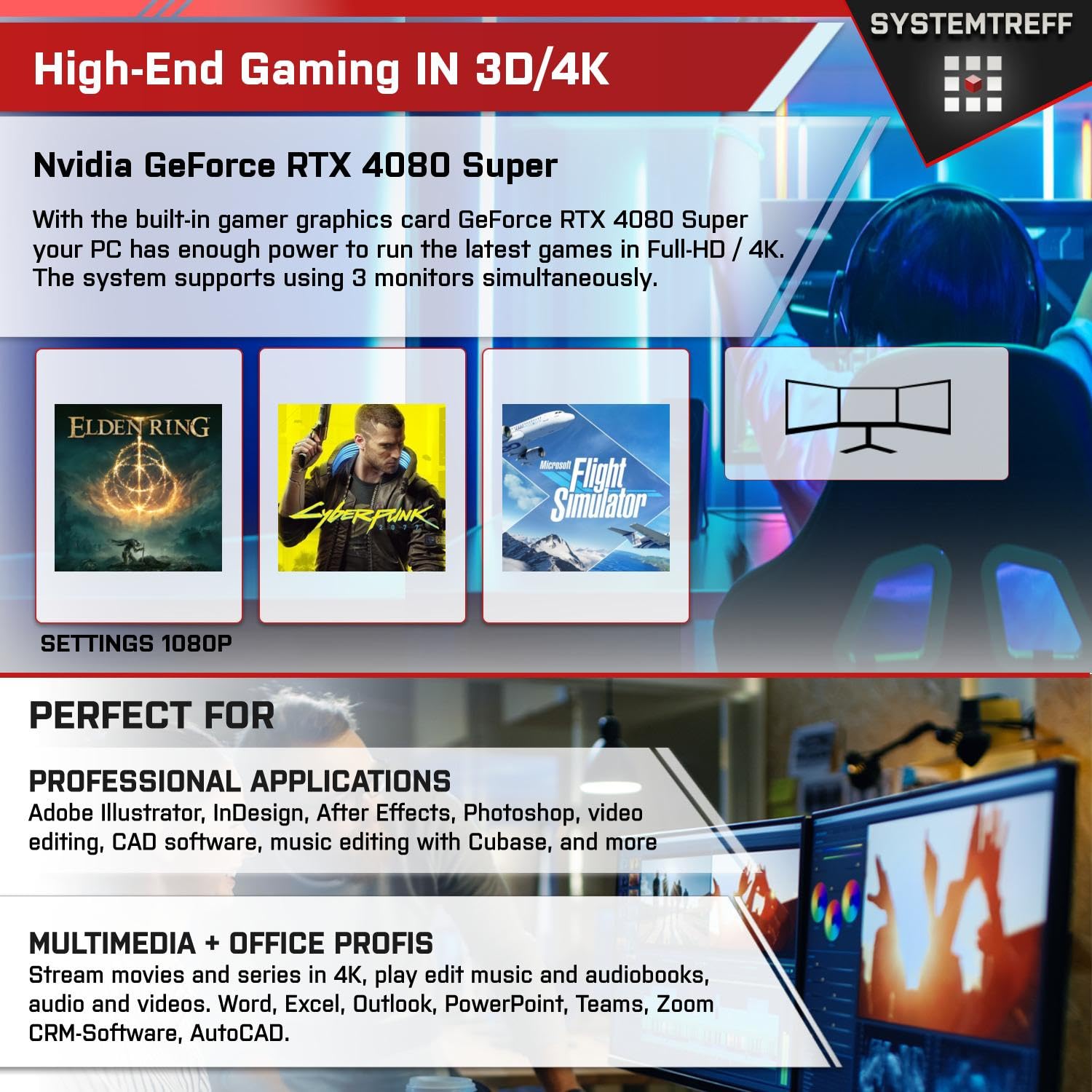 Системний блок SYSTEMTREFF High-End Gaming AMD Ryzen 9 7950X3D 16x5.7GHz Nvidia GeForce RTX 4080 Super 16GB DX12 32GB DDR5, фото №5 Системний блок SYSTEMTREFF High-End Gaming AMD Ryzen 9 7950X3D 16x5.7GHz Nvidia GeForce RTX 4080 Super 16GB DX12 32GB DDR5, фото №5