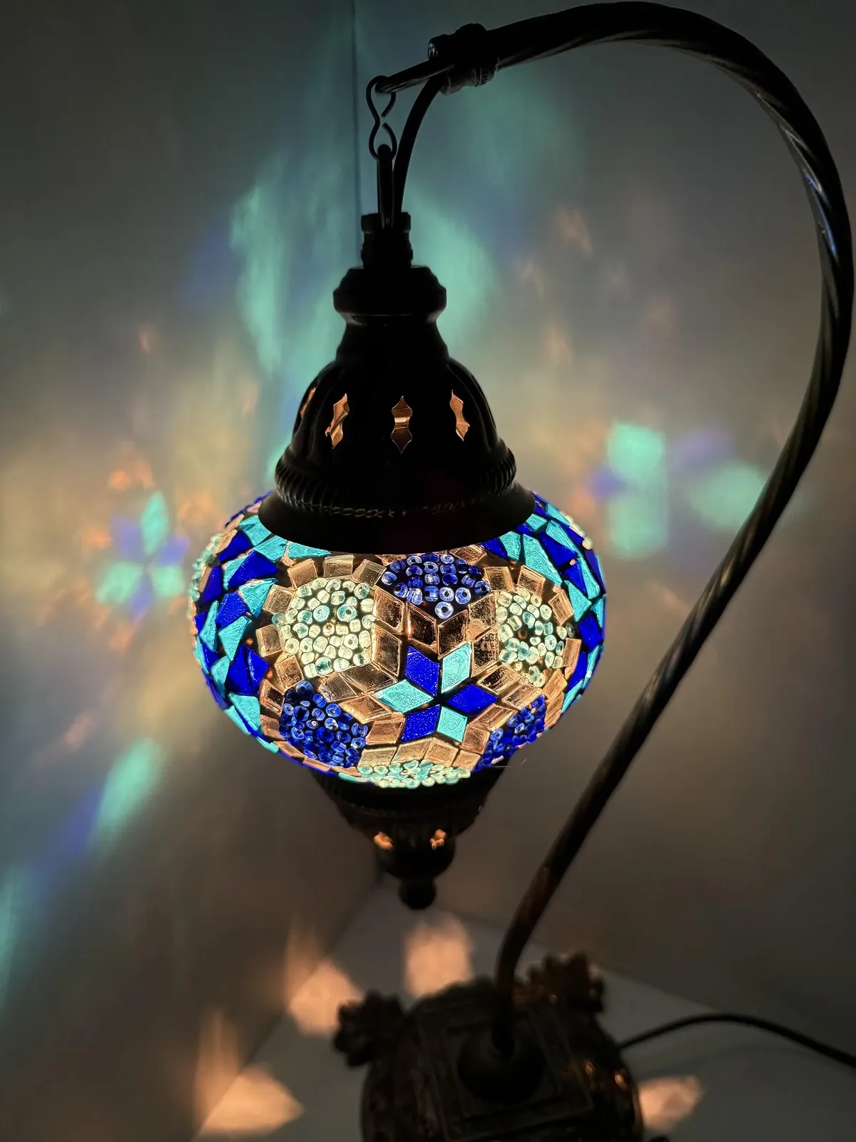 Настільна лампа Samarkand Lights Mosaic Floor Lamp M Oriental Turkish Blue Star, фото №4