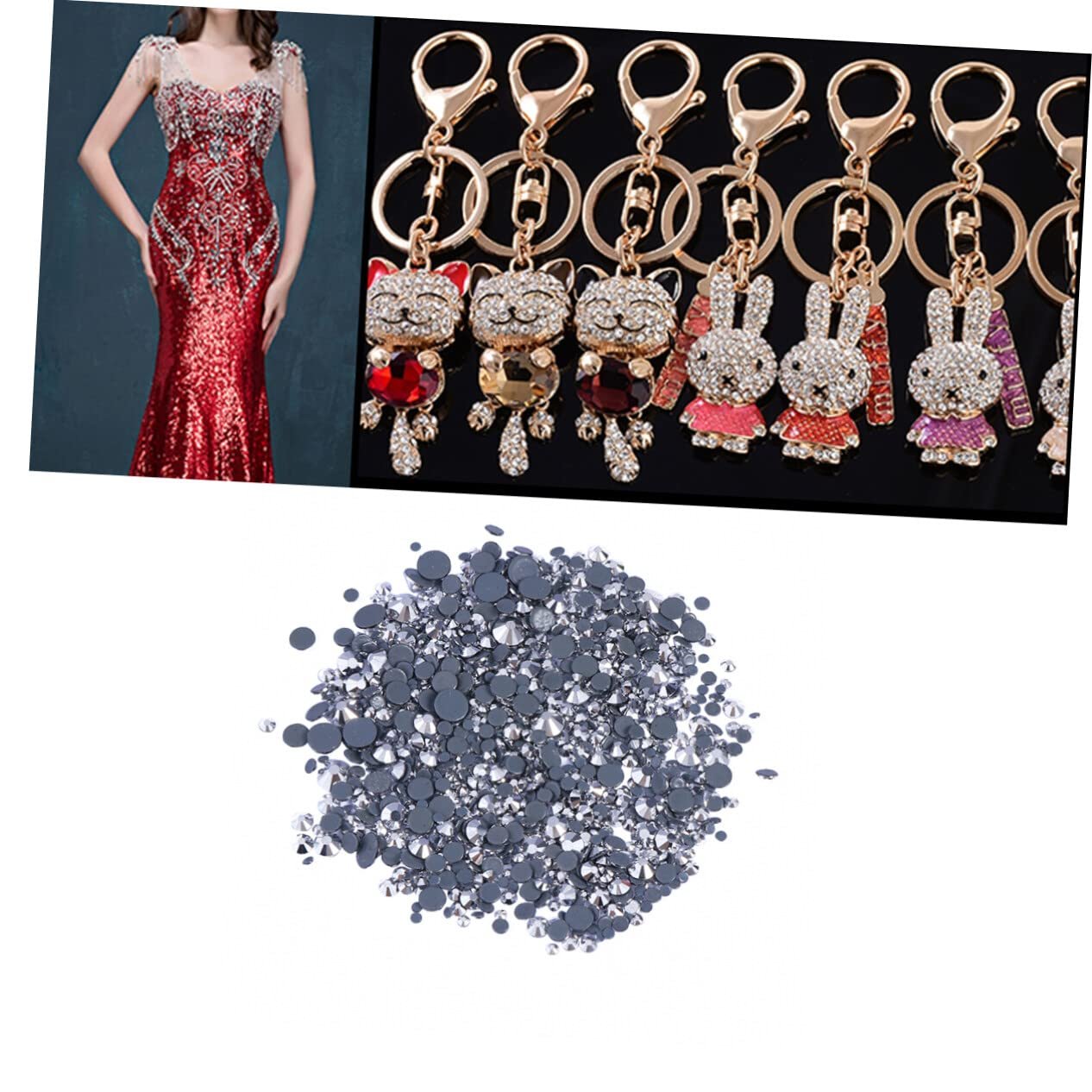 Стразы Плоские COHEALI 1000 шт./набор, Стразы для ногтей, Бриллианты, AB, 3D, фото №9