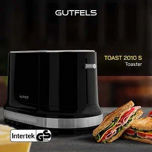Тостер GUTFELS Toast 2010 S, 2 скибочки, вбудована насадка для булочок, центрування тостів, ідеальний результат підсмажування, висувний піддон для крихт, високий підйом synthetic.ua - Фото 1
