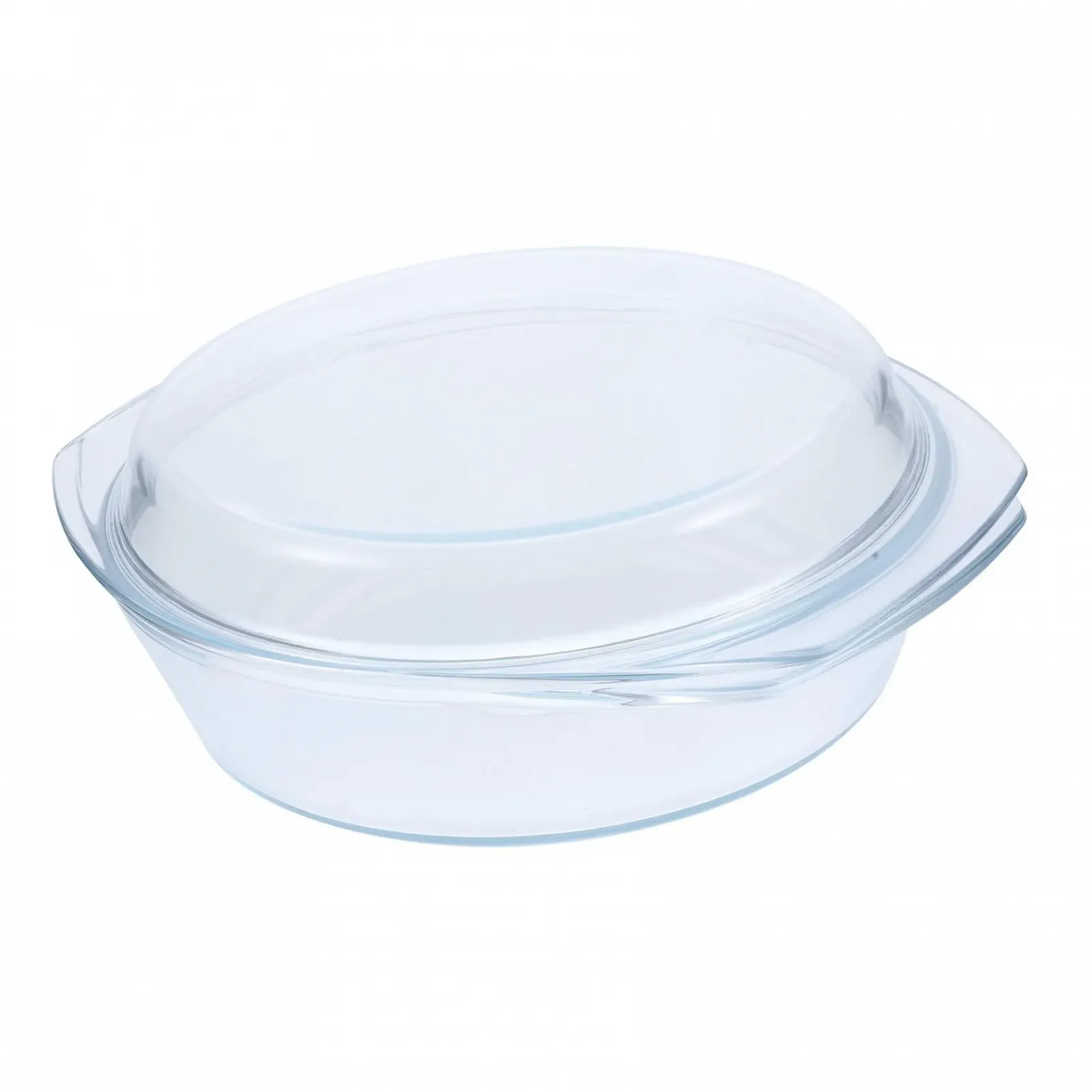Кастрюля Стеклянная для микроволновой печи с крышкой и ручками, Термостойкая, Круглая, фото №1 Кастрюля Стеклянная для микроволновой печи с крышкой и ручками, Термостойкая, Круглая, фото №1