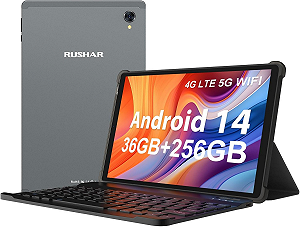 Планшет 10.1" RUSHAR U921 12+24/256Gb 4G 2-SIM 8 ядер Android 14 8000 mAh Grey - Фото 1