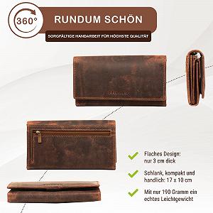 Кошелек Женский Stilord Marquesa Кожаный Большой Горизонтальный Винтажный с RFID защитой и NFC защитой в подарочной коробке synthetic.ua - Фото 1