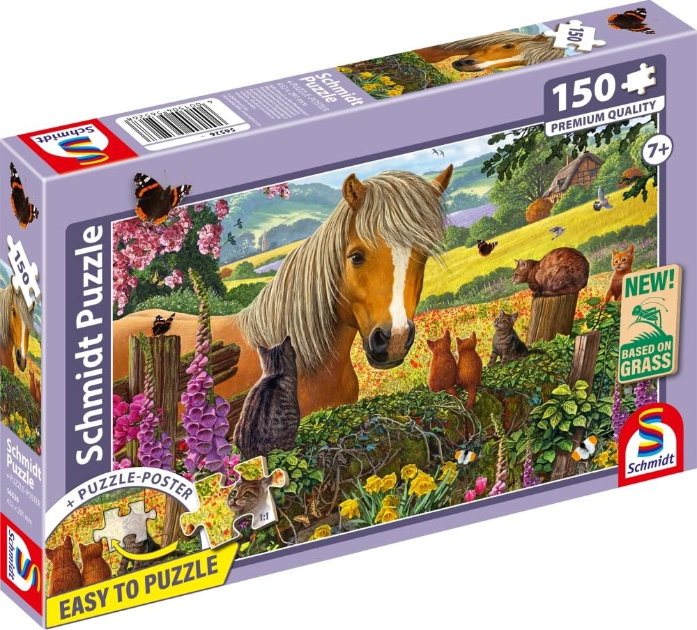 Пазл Schmidt Spiele 56526 Sweet Visit to the Horse Paddock 150 деталей травяной картон, фото №5