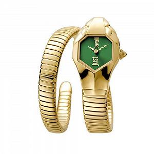 Жіночий наручний годинник Just Cavalli, зелений циферблат, нержавіюча сталь, золотий, аналоговий, золотистий - Фото 1