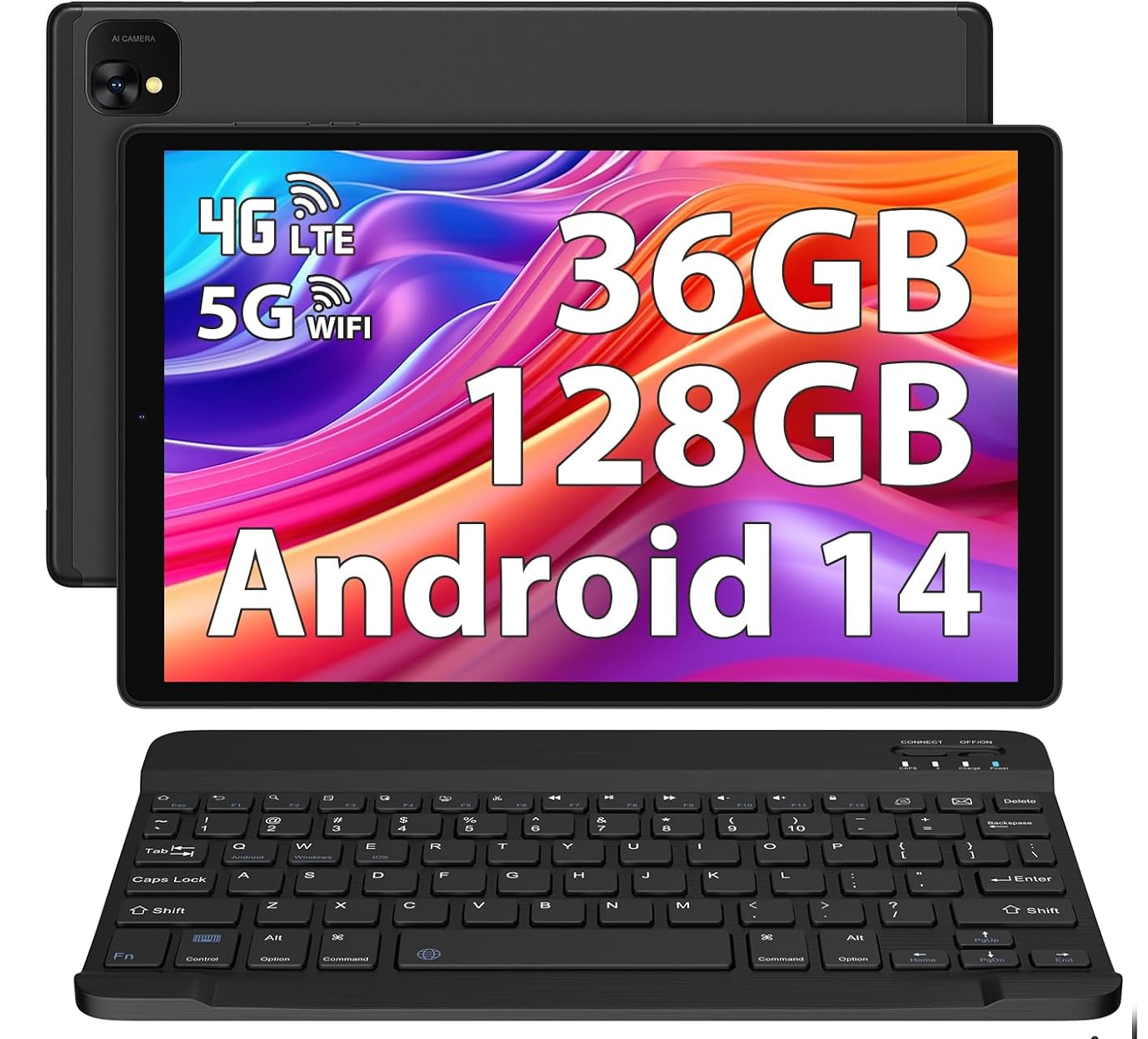 Планшет 10.1" Full HD PIXPEAK L60 12+24/128Gb 4G 2-SIM Android 14 8000 mAh Black, фото №1