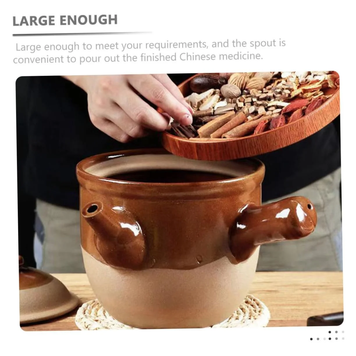 Кастрюля керамическая жаростойкая для трав и медицины, фото №7