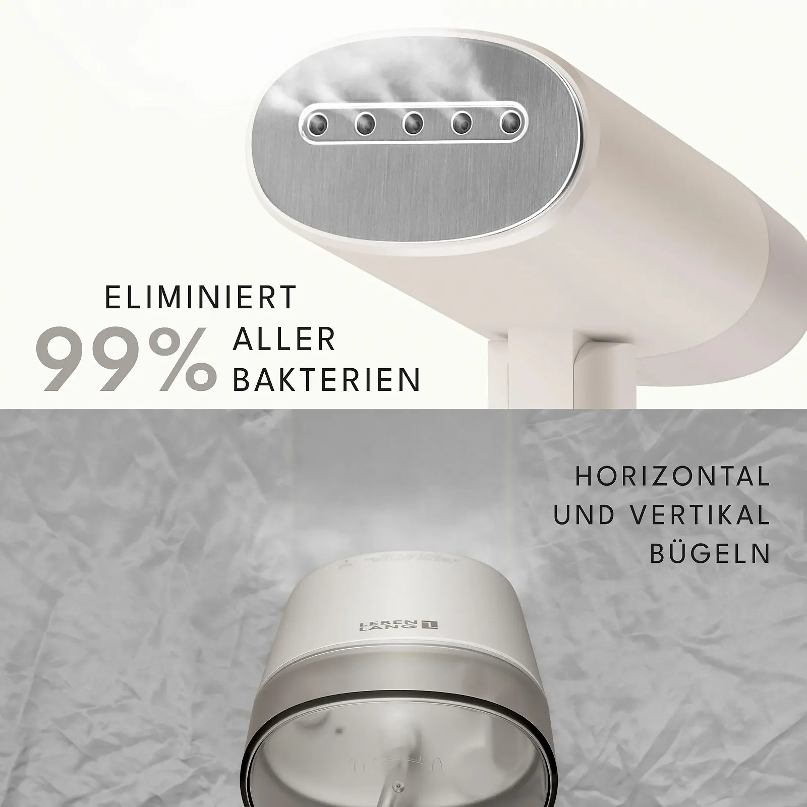 Відпарювач LEBENLANG Travel Compact Foldable 900 Вт White, фото №4