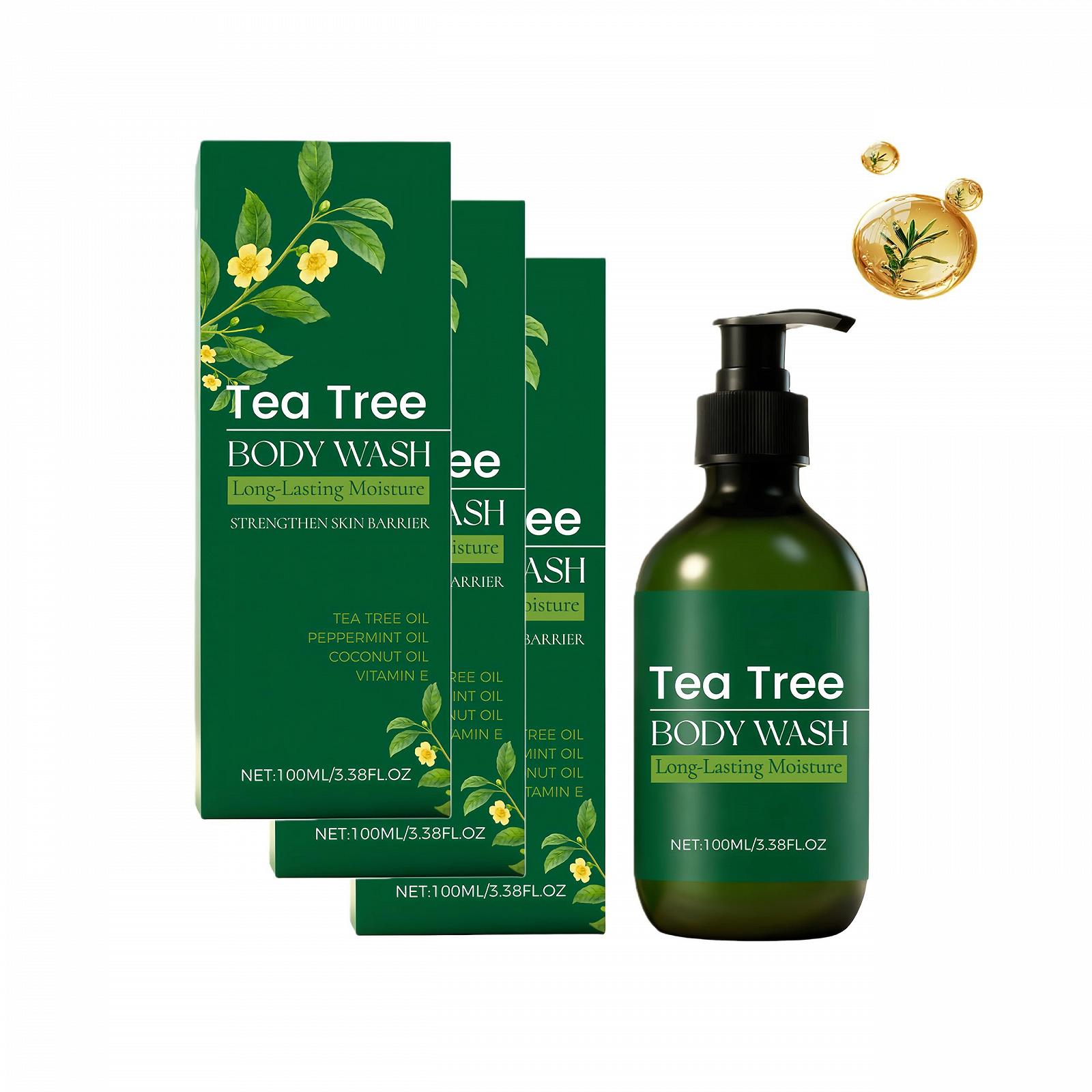 Гель для душу Natural Tea Tree зміцнювальний з олією чайного дерева 3 шт., фото №1
