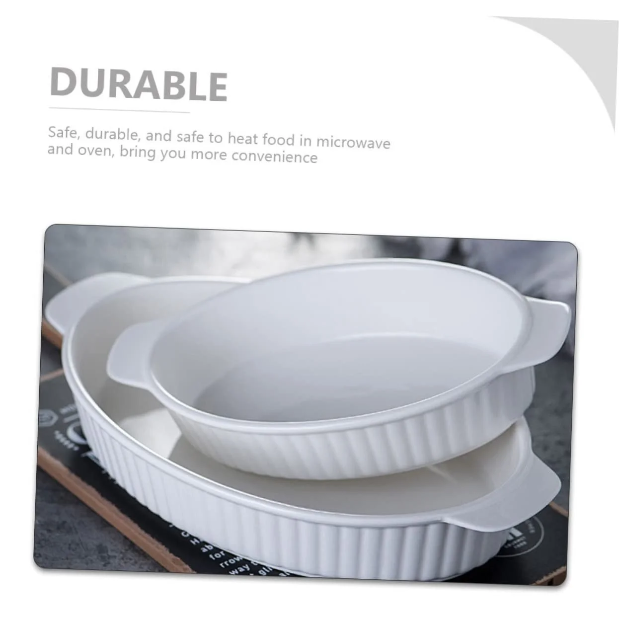 Форма для запікання керамічна з подвійними ручками термостійка, фото №4 Форма для запікання керамічна з подвійними ручками термостійка, фото №4
