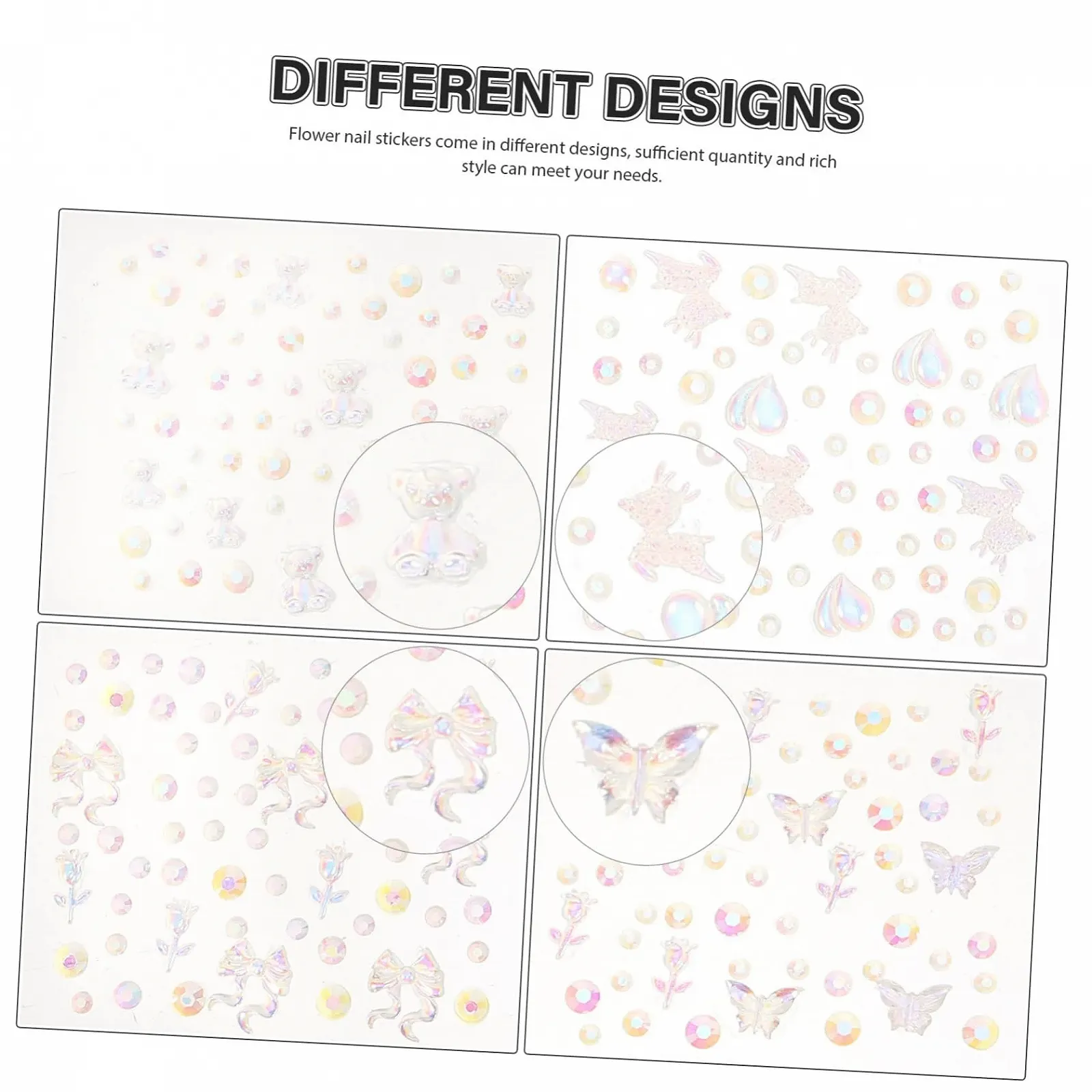 Наклейка зі стразами 4 аркуші Набір Самоцвіти, фото №7