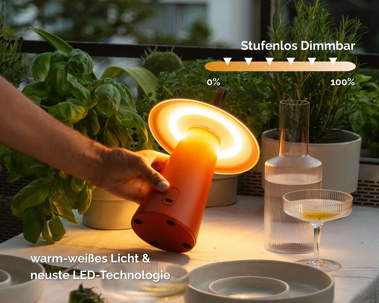 Настільна лампа LUUK Studio Rechargeable LED Dimmable Touch Mushroom Orange, фото №3