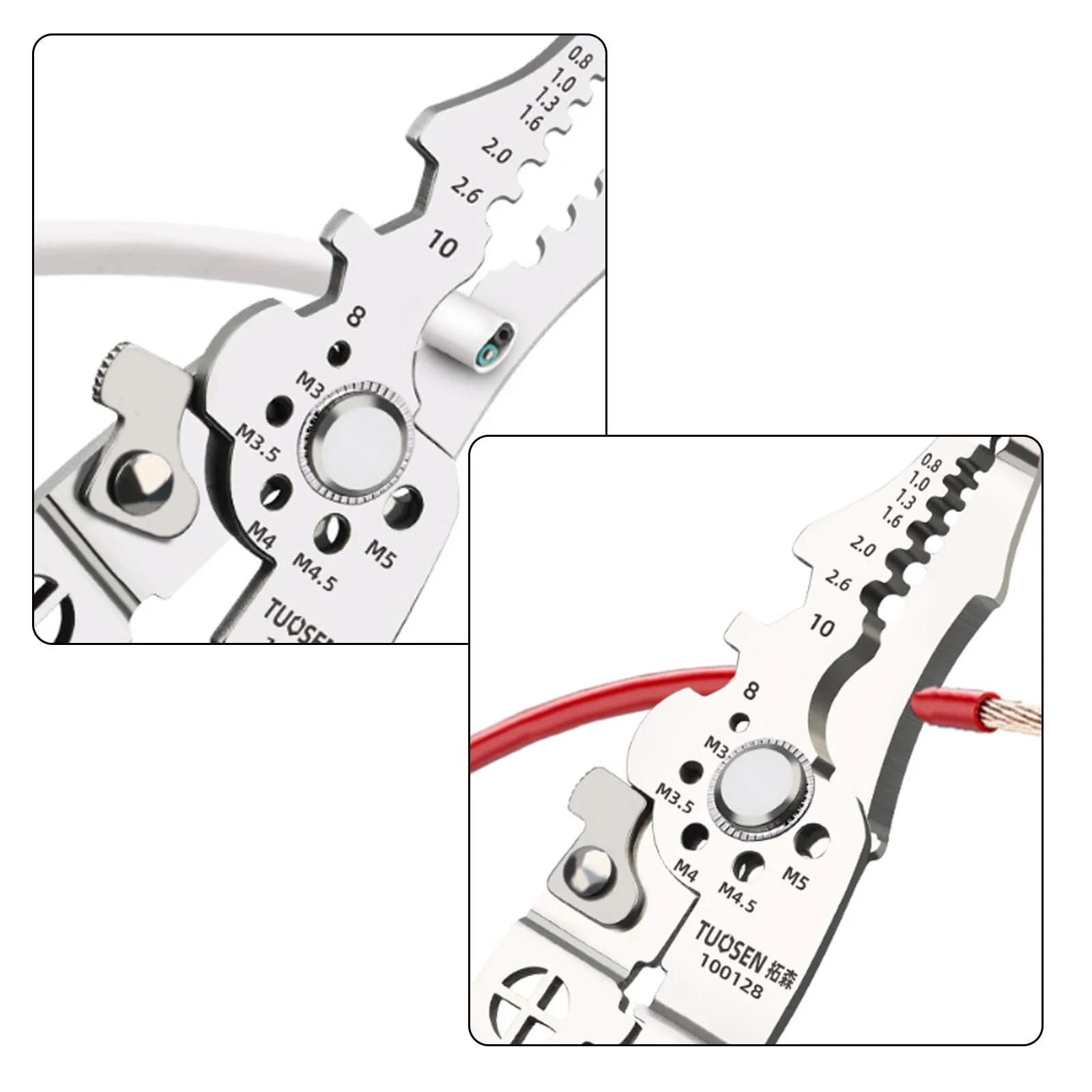 Стриппер многофункциональный Stainless Steel с функцией обжима и резки проводов, фото №4