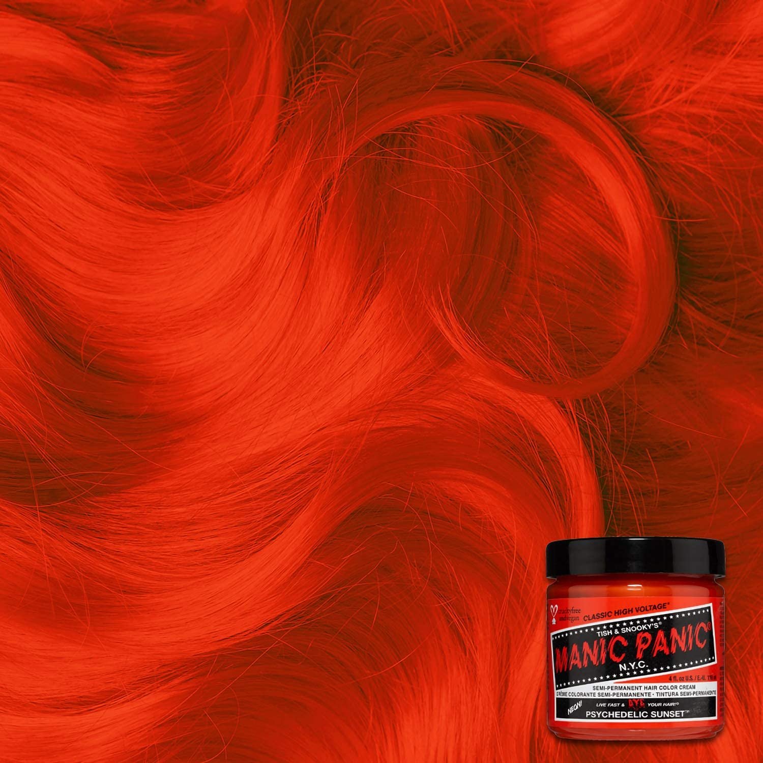 Крем-краска Manic Panic Classic Cream Psychedelic Sunset / Оранжевый / 118 мл, фото №2 Крем-краска Manic Panic Classic Cream Psychedelic Sunset / Оранжевый / 118 мл, фото №2