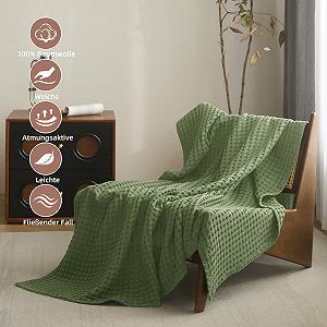 Покривало CHUFFED Вафельне піке 270 x 230 см Зелений synthetic.ua - Фото 1