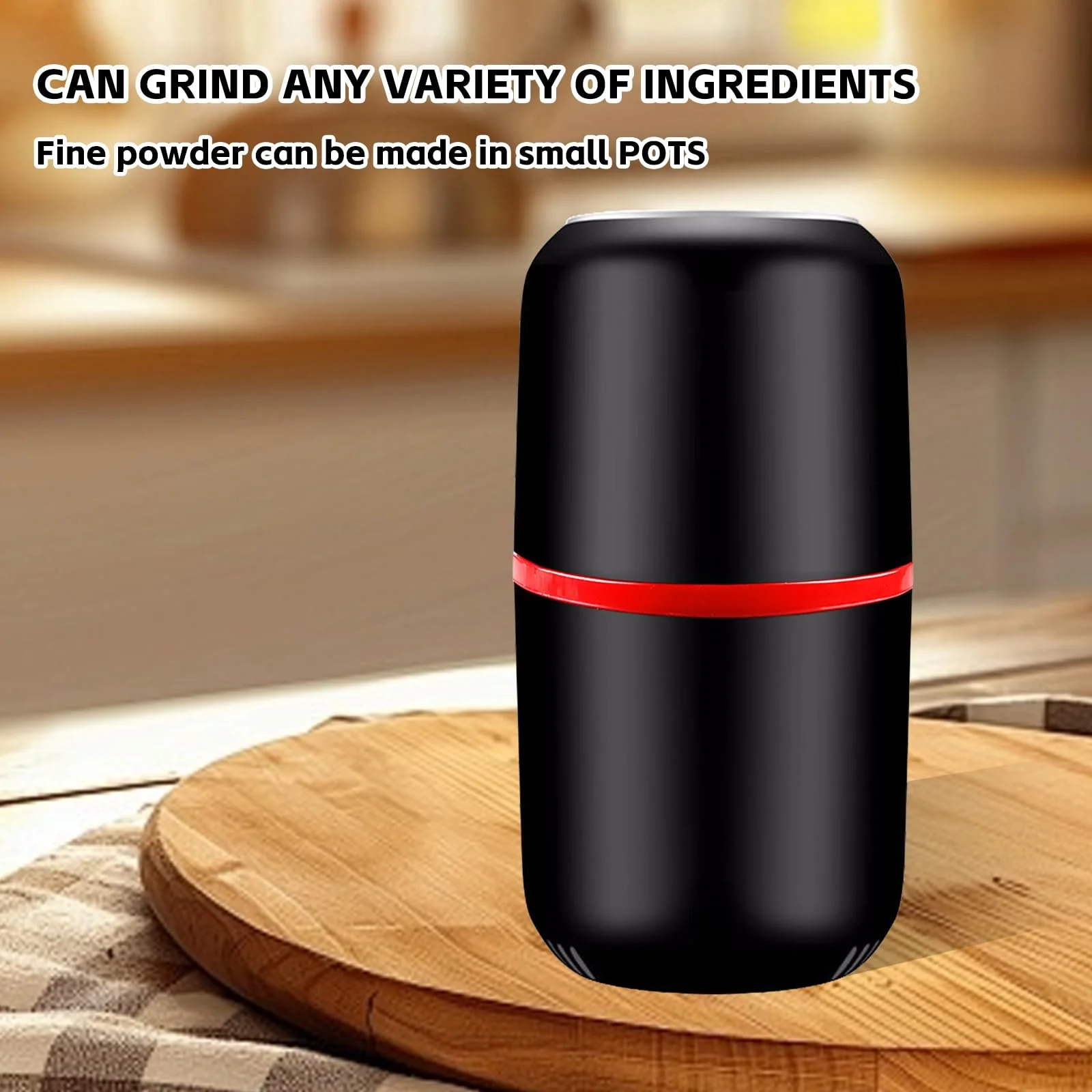 Электрическая кофемолка, Измельчитель таблеток, Кофемолка и мельница для специй, Электрическая таблеточная мельница для кофейных зерен, Трав, Орехов Черный, фото №3