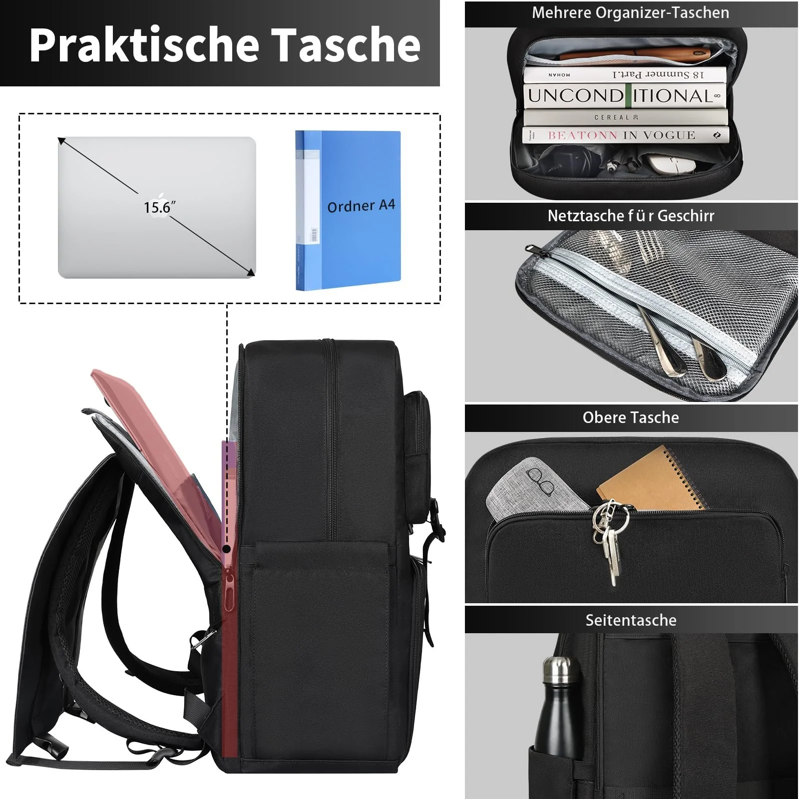Рюкзак Bertasche Lunch 15.6 дюйма Black, фото №3 Рюкзак Bertasche Lunch 15.6 дюйма Black, фото №3