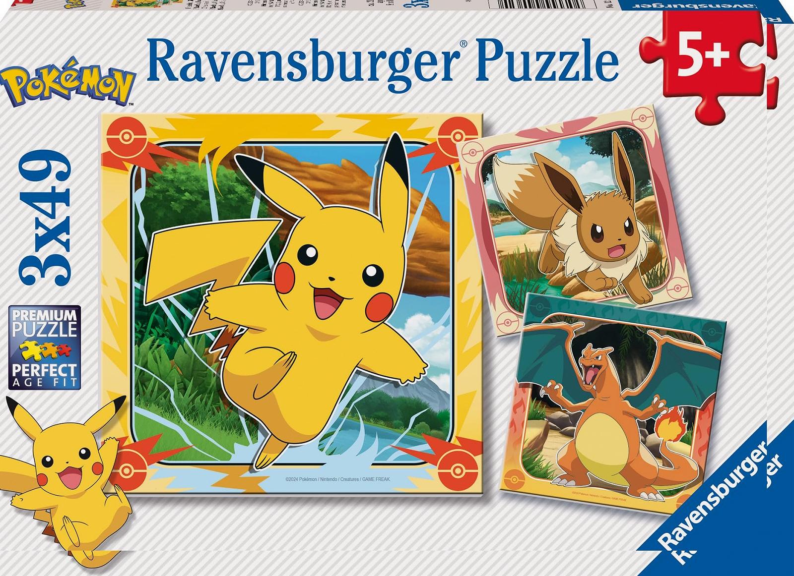 Пазл Ravensburger Pokémon 12004062 3 x 49 деталей, фото №1