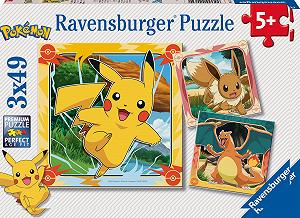 Пазл Ravensburger Pokémon 12004062 3 x 49 деталей - Фото 1