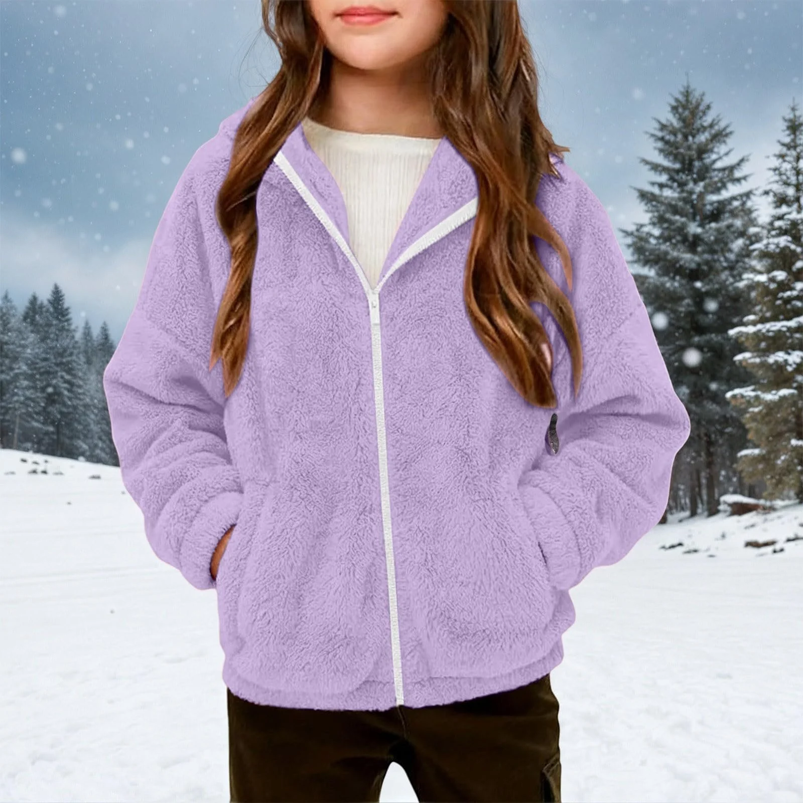 Флисовая куртка на молнии Мягкая и удобная Детская зимняя куртка Осенняя куртка Teddyfleece Рождественский подарок, фото №3