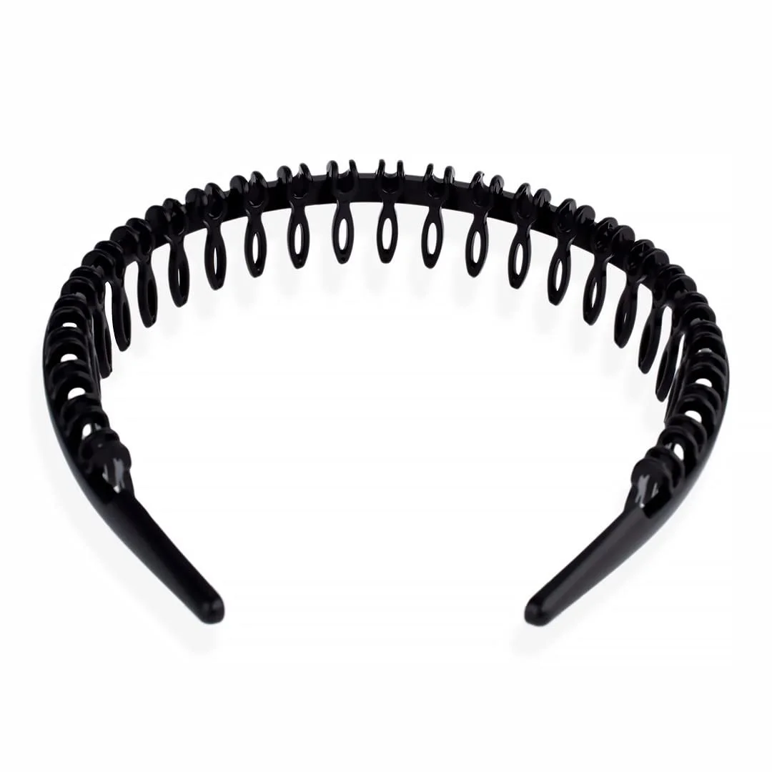 Обруч для волосся K16-001 з гребінцем 2.5 см Чорний, фото №4