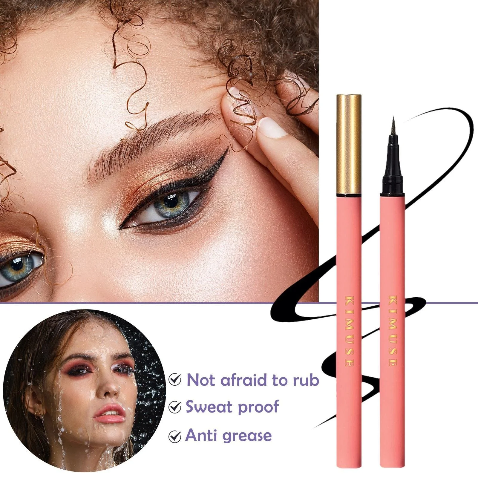 Рідка підводка, з тонким кінчиком, стійка до поту, довготривала, фото №5 Рідка підводка, з тонким кінчиком, стійка до поту, довготривала, фото №5