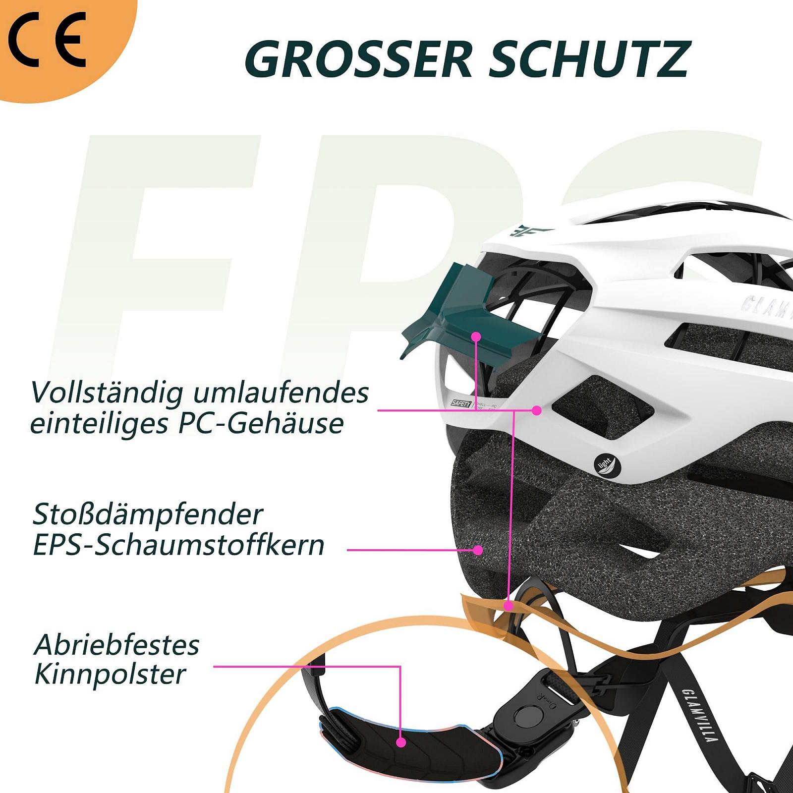 Шолом GLAMVILLA Road Bike, для чоловіків та жінок, для міста, трекінгу, професійний, надлегкий, вентильований, з магнітним скелетом, фото №6