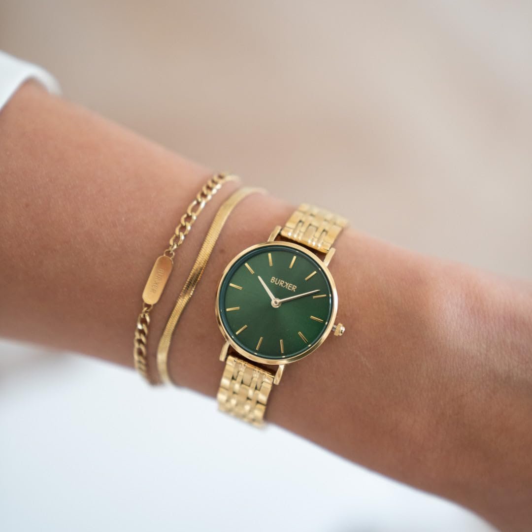 Женские часы BURKER Ruby Petite круглые, женские наручные часы из нержавеющей стали, аналоговые, кварцевые, 3 ATM водонепроницаемые - 28 мм, фото №7