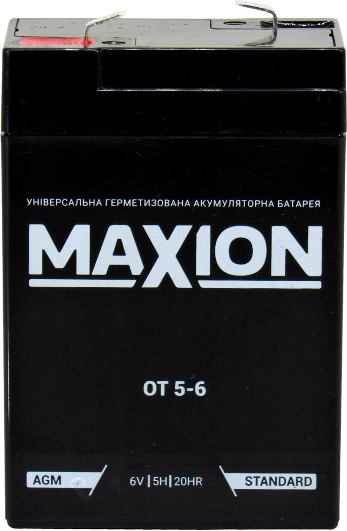 АКБ UPS 6V 5-А/Ч L Maxion 170х35х76 OT 5-6, фото №1