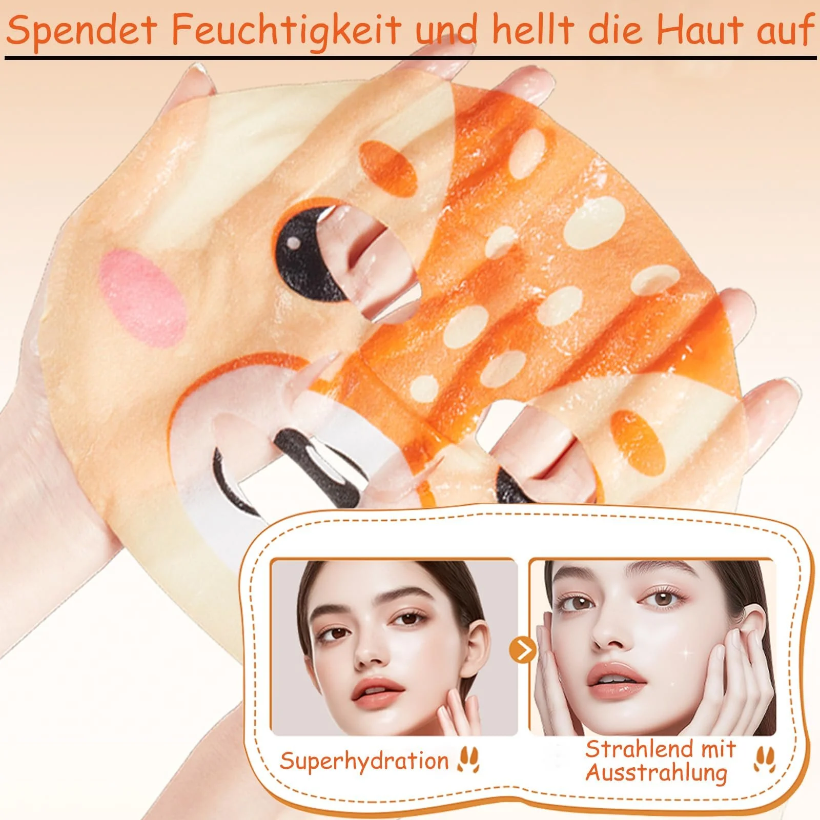 Тканевая маска для лица Soleneva с ниацинамидом, 8 штук - набор из 4 типов масок для лица для женщин, набор листовых масок для ухода за кожей для девочек-подростков, маска с гиалуроновой кислотой, подходит для всех типов кожи, фото №2