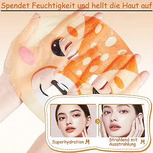 Тканевая маска для лица Soleneva с ниацинамидом, 8 штук - набор из 4 типов масок для лица для женщин, набор листовых масок для ухода за кожей для девочек-подростков, маска с гиалуроновой кислотой, подходит для всех типов кожи synthetic.ua - Фото 1