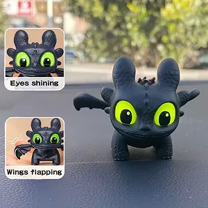 Фігурка Беззубик (Нічна Фурія) Як приручити дракона How to Train Your Dragon світяться очі чорний з крилами прикраса іграшка 5,5 см synthetic.ua - Фото 1