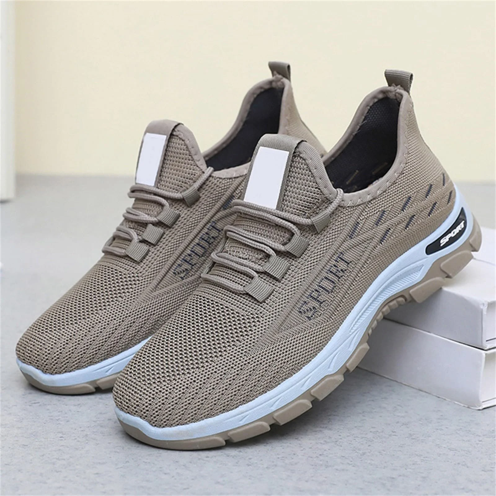 Кросівки Chanpning Легкі чоловічі зі сталевим носком Модні спортивні Нековзкі для бігу Повсякденні Зручні туфлі, фото №2