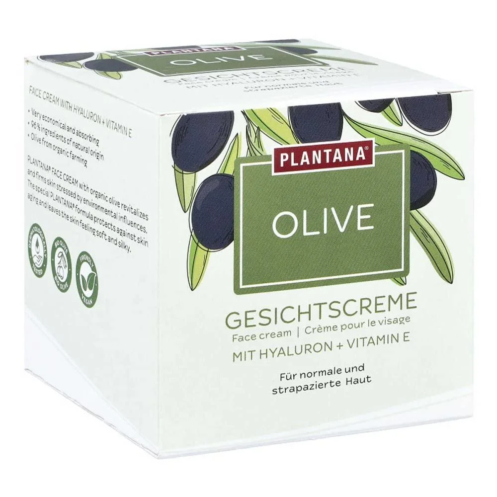 Крем для обличчя PLANTANA Olive Hyaluronic & Vitamin E оливковий з гіалуроновою кислотою та вітаміном E 50 мл, фото №1