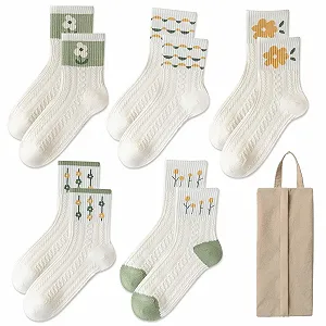 Шкарпетки Середні Квіткові 5 пар - Фото 1