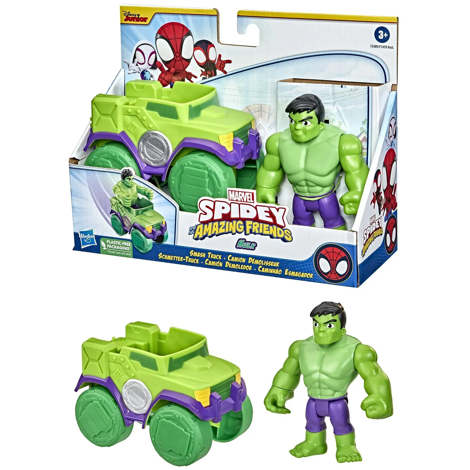 Ігрова фігурка та транспорт Hasbro Marvel Spidey and his Amazing Friends Play-Doh Hulk & Smash Truck F3989 різнокольоровий, фото №8