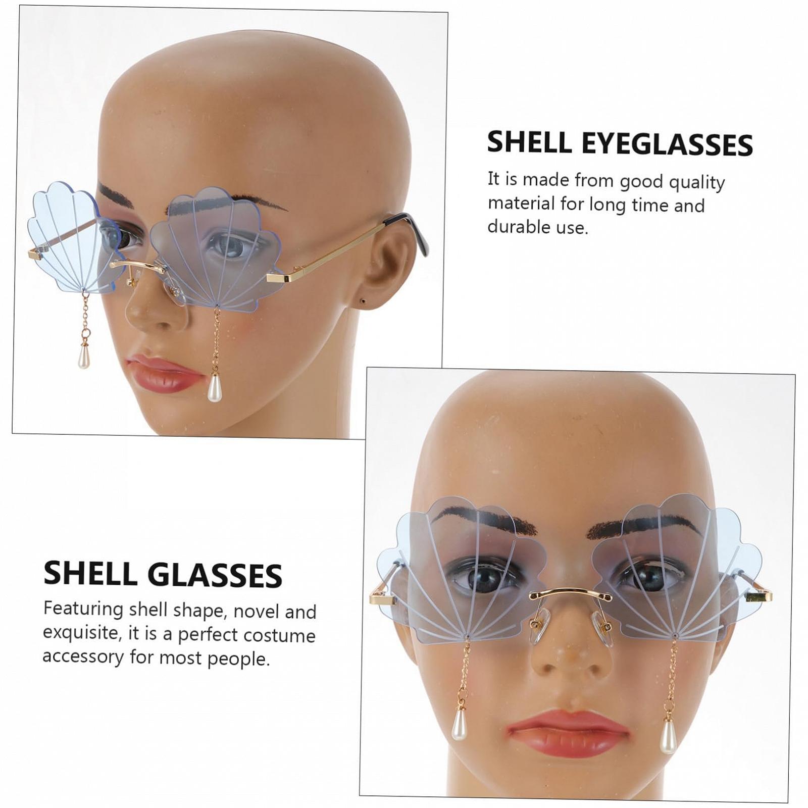 Сонцезахисні окуляри з мушлями (3 шт. в упаковці) PACKOVE, блакитні, фото №7