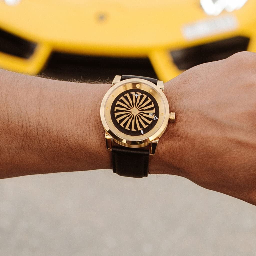 Годинник ZINVO Blade 12K Gold чоловічий, люкс, з італійським шкіряним ремінцем, фото №6