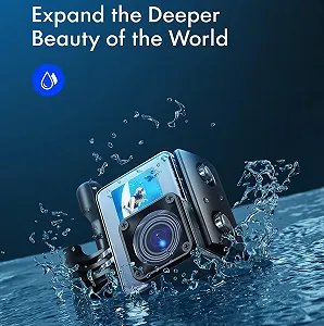 Екшн-камера WOLFANG GA200 / 170° / 24Мп / 4К / 30fps / WiFi / Вологозахищена / Чорний synthetic.ua - Фото 1