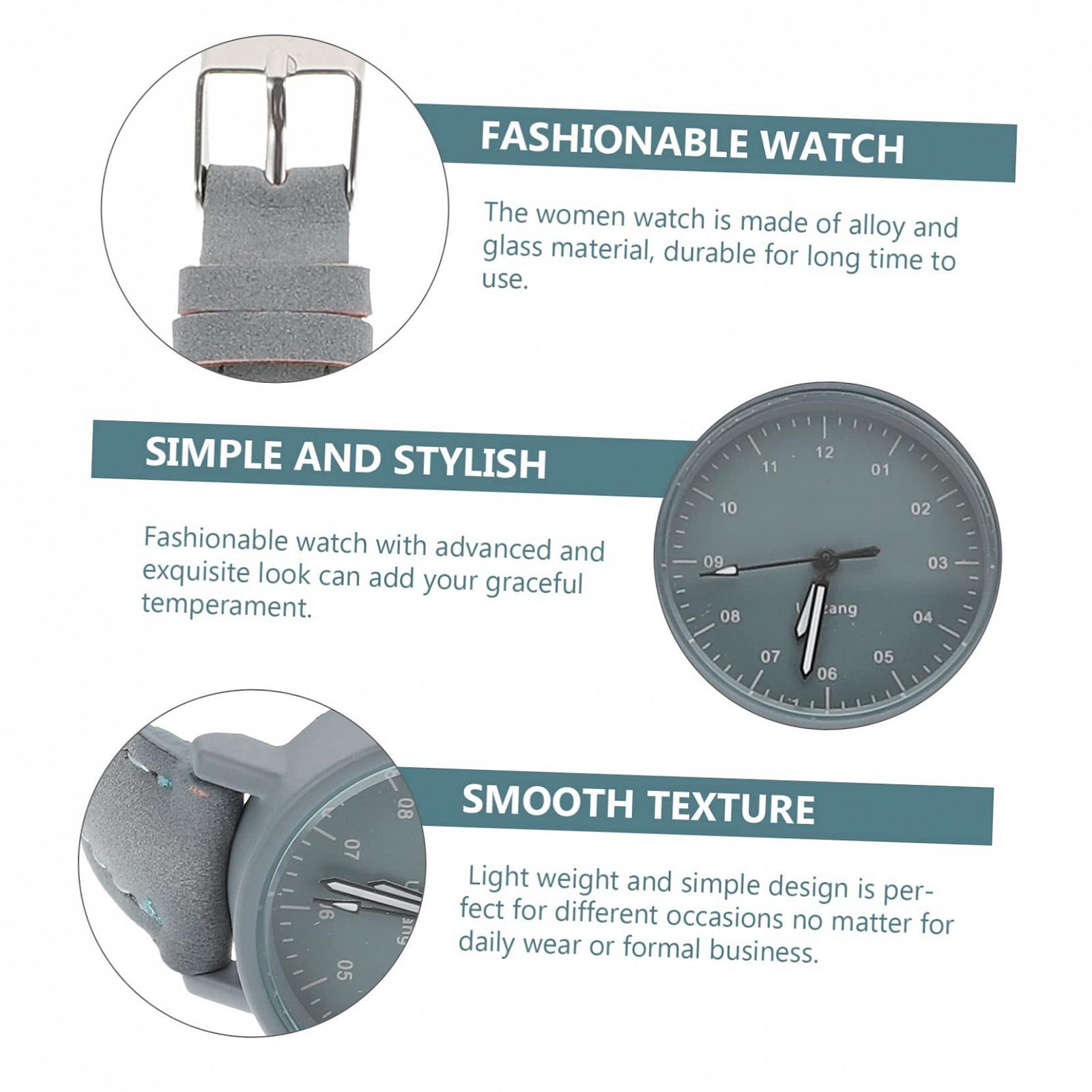 Стильные часы Healvian для девочек, повседневные часы с ремешком, простые наручные часы, универсальный дизайн, удобный ремешок из искусственной кожи, фото №5