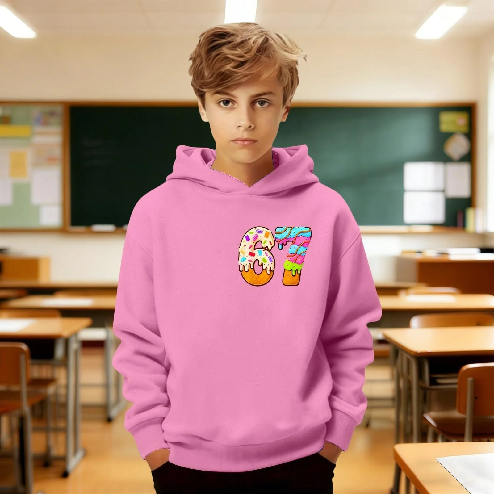 Худи Детский Свитшот для девочки Модный Повседневный Пуловер Спортивный свитшот с капюшоном, фото №3