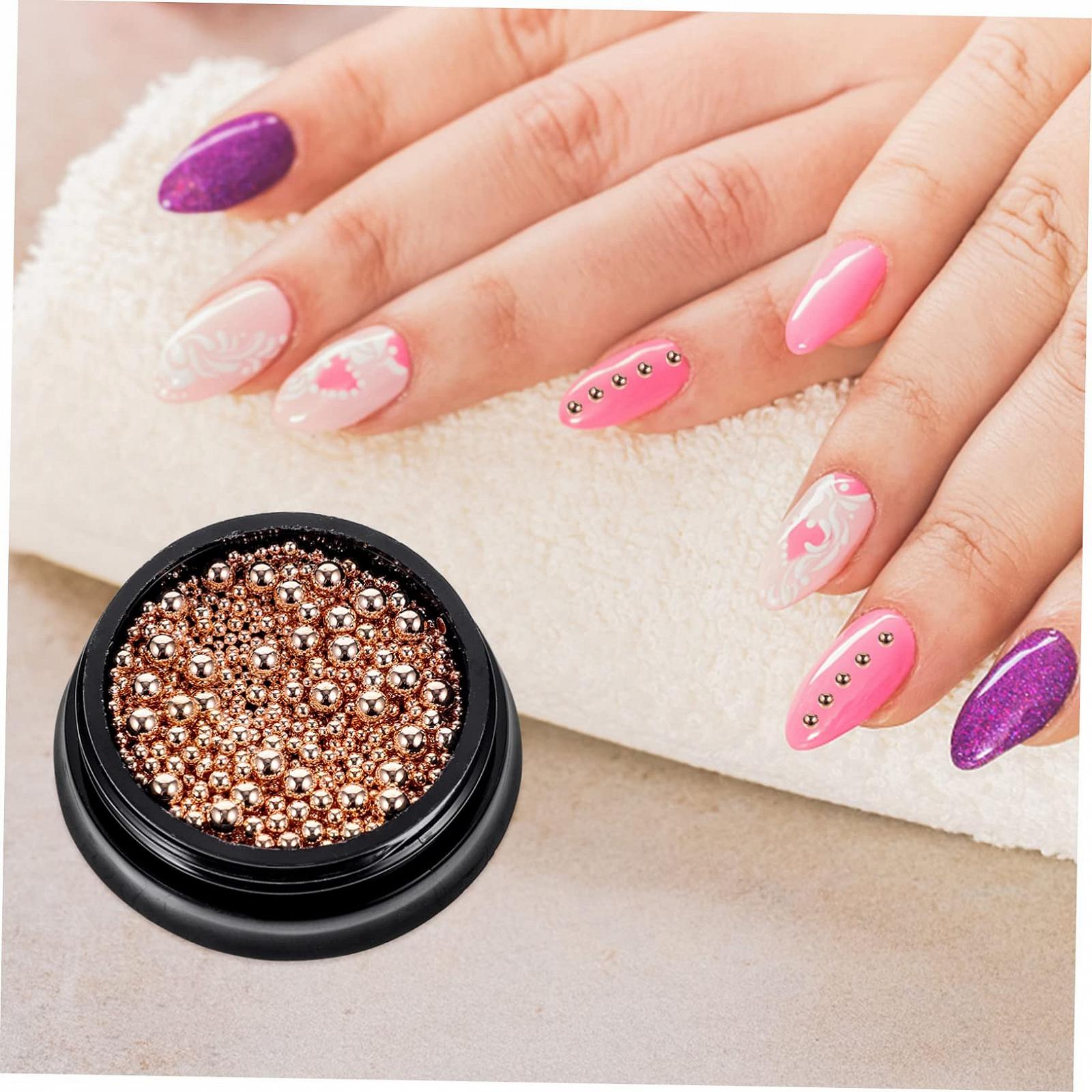 Украшения для ногтей POPETPOP 3 коробки, стальные шарики, съедобные кристаллы, золотой декор, металлические изделия, фото №9