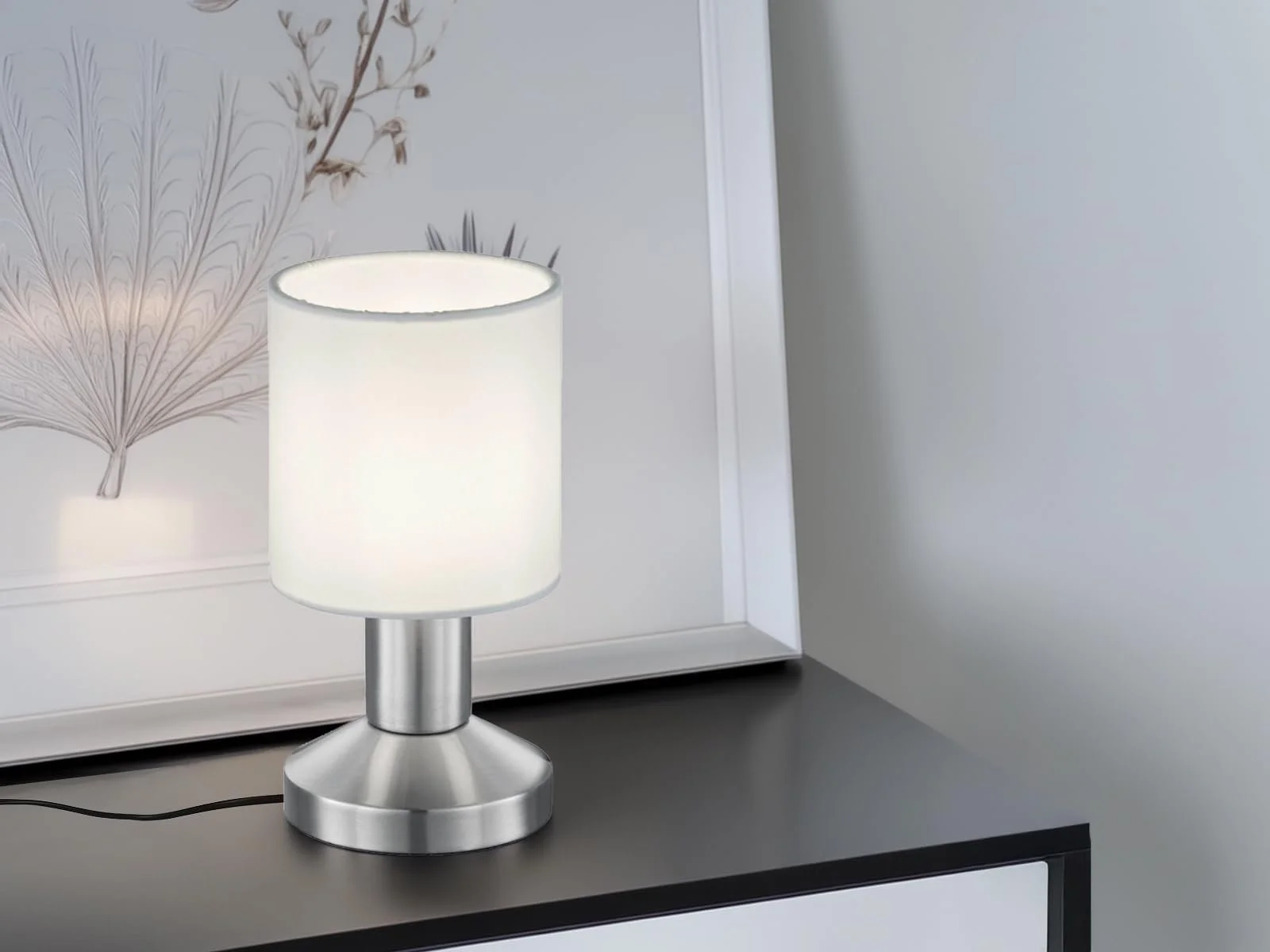 Настільна лампа Small Touch Function Fabric Shade 18 см White, фото №2