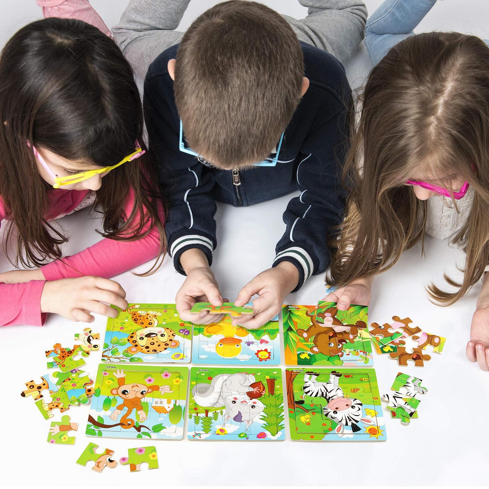 Дерев'яний пазл SYNARRY Тварини 6 x 9 елементів для дітей 2-3 роки, фото №7