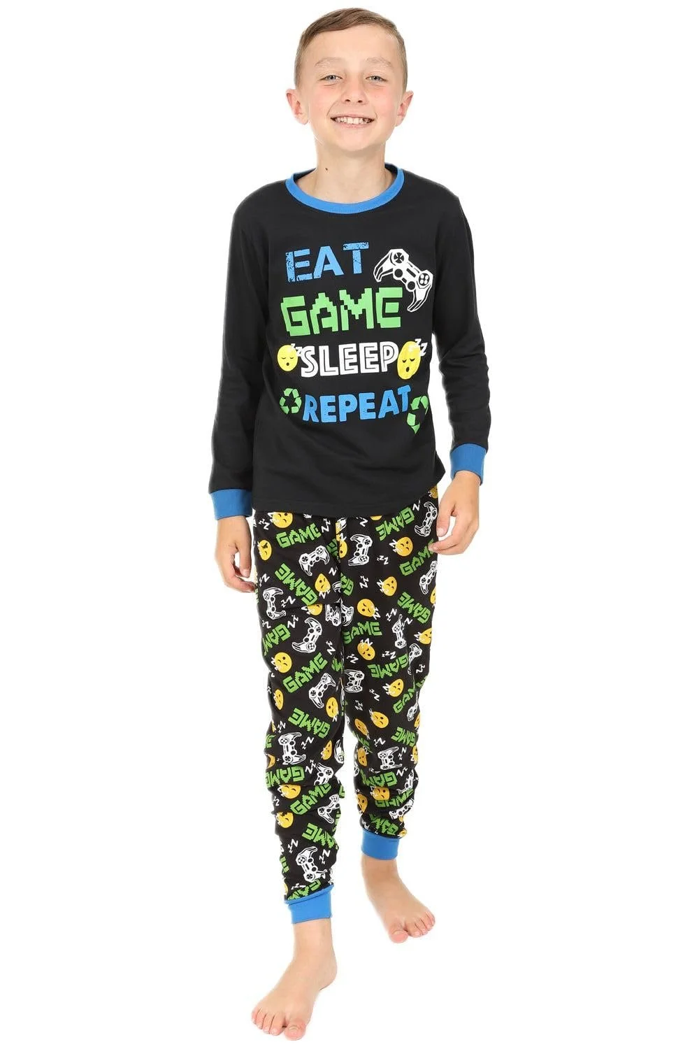 Піжама для хлопчиків Eat Game Sleep Controller Чорний, фото №1