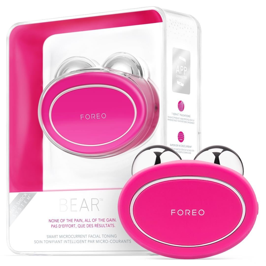 Пристрій FOREO Bear для підтяжки обличчя мікрострумами Фуксія, 1 шт., фото №1