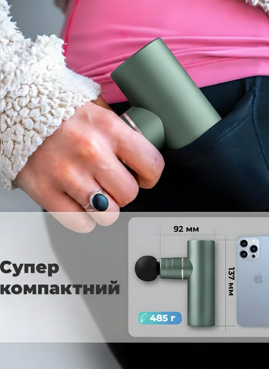 Портативний перкусійний масажер для тіла Zabobon CM20C, фото №7