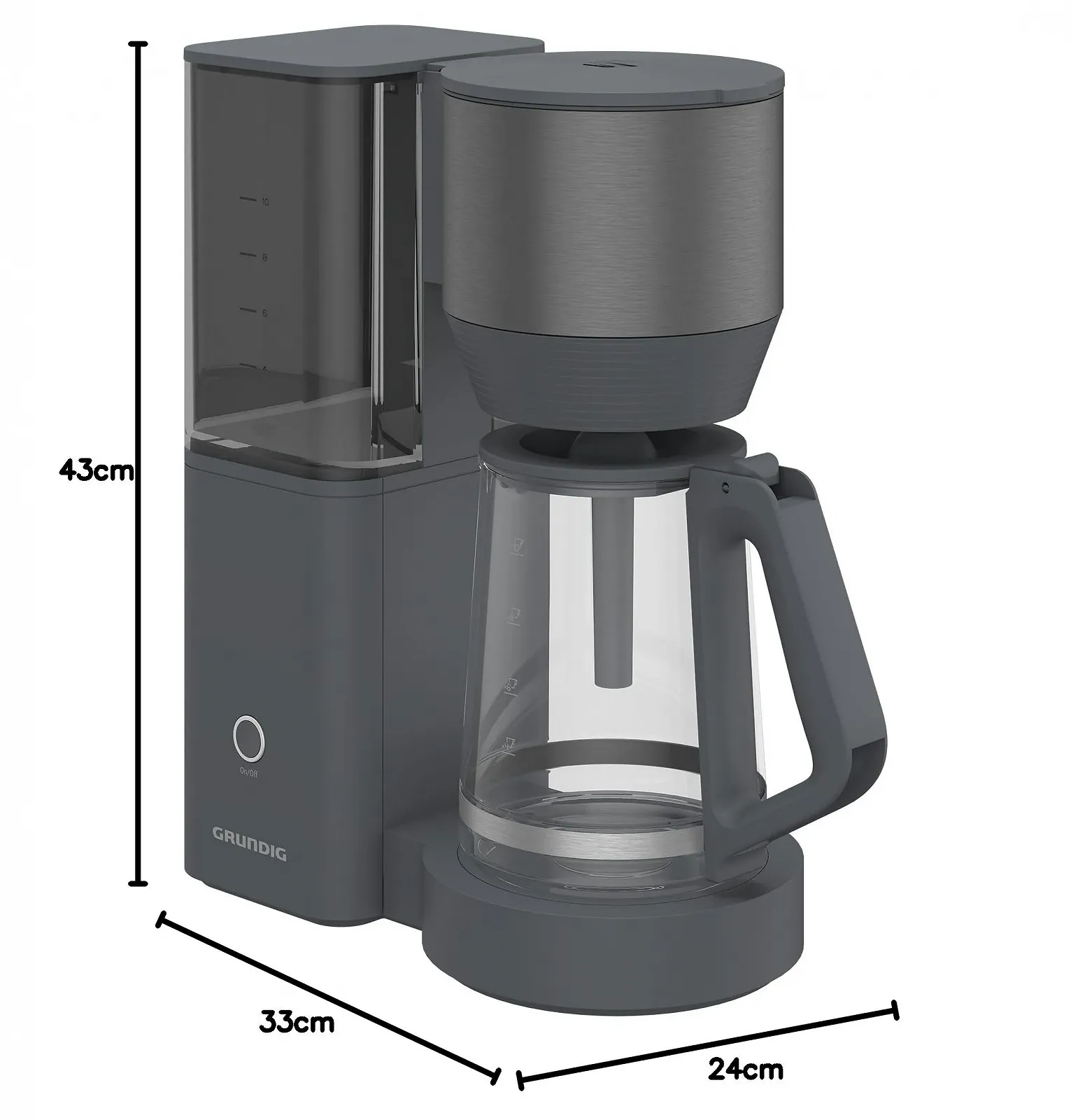 Фільтр-кавоварка GRUNDIG KM 7340 1150 Вт 1.25 л Темна нержавіюча сталь, фото №10