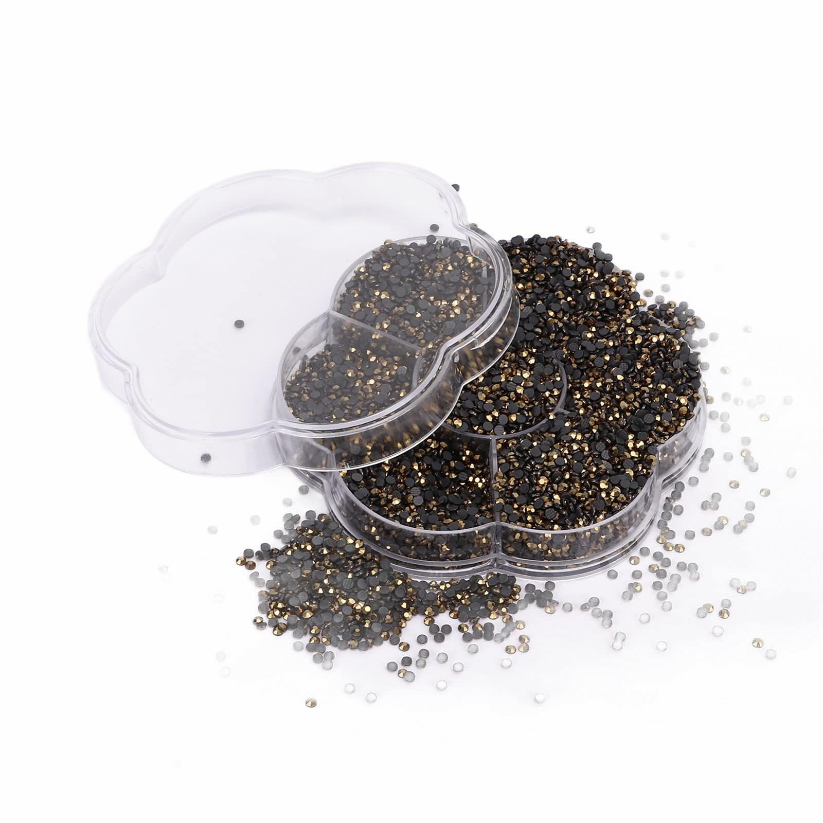 Стразы для ногтей Плоские Разноцветные для дизайна ногтей и украшений, сумок, поделок (Mined Gold), 14400 шт, фото №8