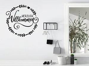 Наклейка на стіну GRAZDesign Herzlich Willkommen mit Kranz - Фото 1